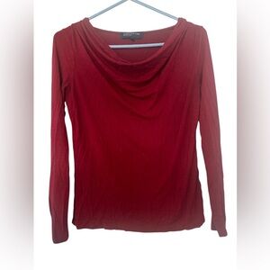 Jones New York Rich Red Cowl Neck Blouse, size S